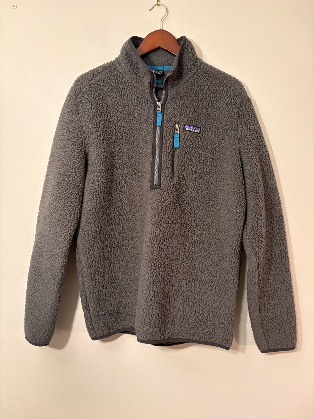Patagonia Retro Pile Sherpa Fleece 1/4 Zip Pullover — Gray — Size L 🧵